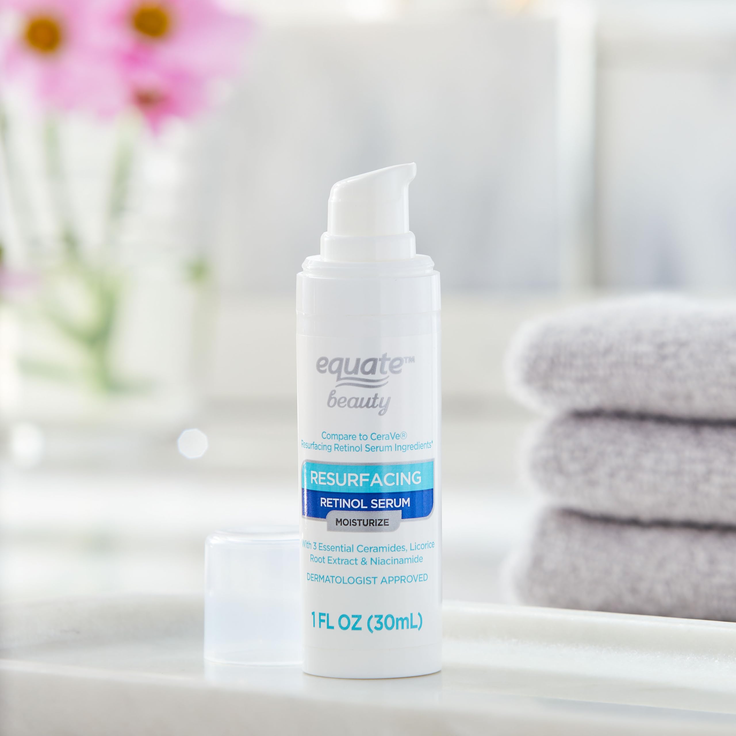 Equate Beauty Resurfacing Retinol Serum 1 oz - Anti-Aging Face Serum with Retinol for Wrinkles & Fine Lines - Perfect for Night Skincare Routine & Gift Sets