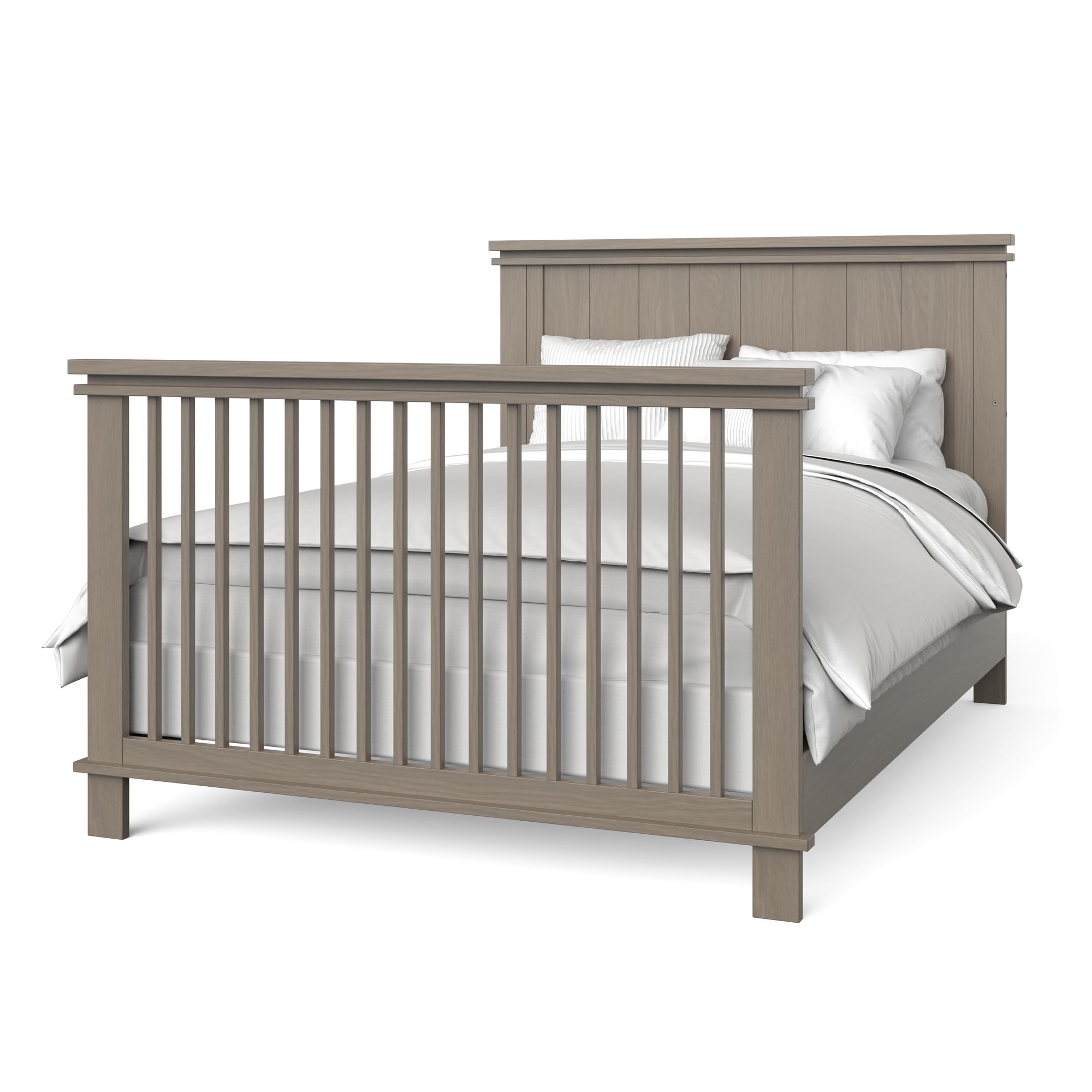 Child Craft Full Size Bed Rails for Kieran 4-in-1 Convertible Crib | Sturdy Pinewood Construction | Non-Toxic Baby-Safe Finish | Crescent Gray | Perfect for Nursery Room Transition to Toddler Bed