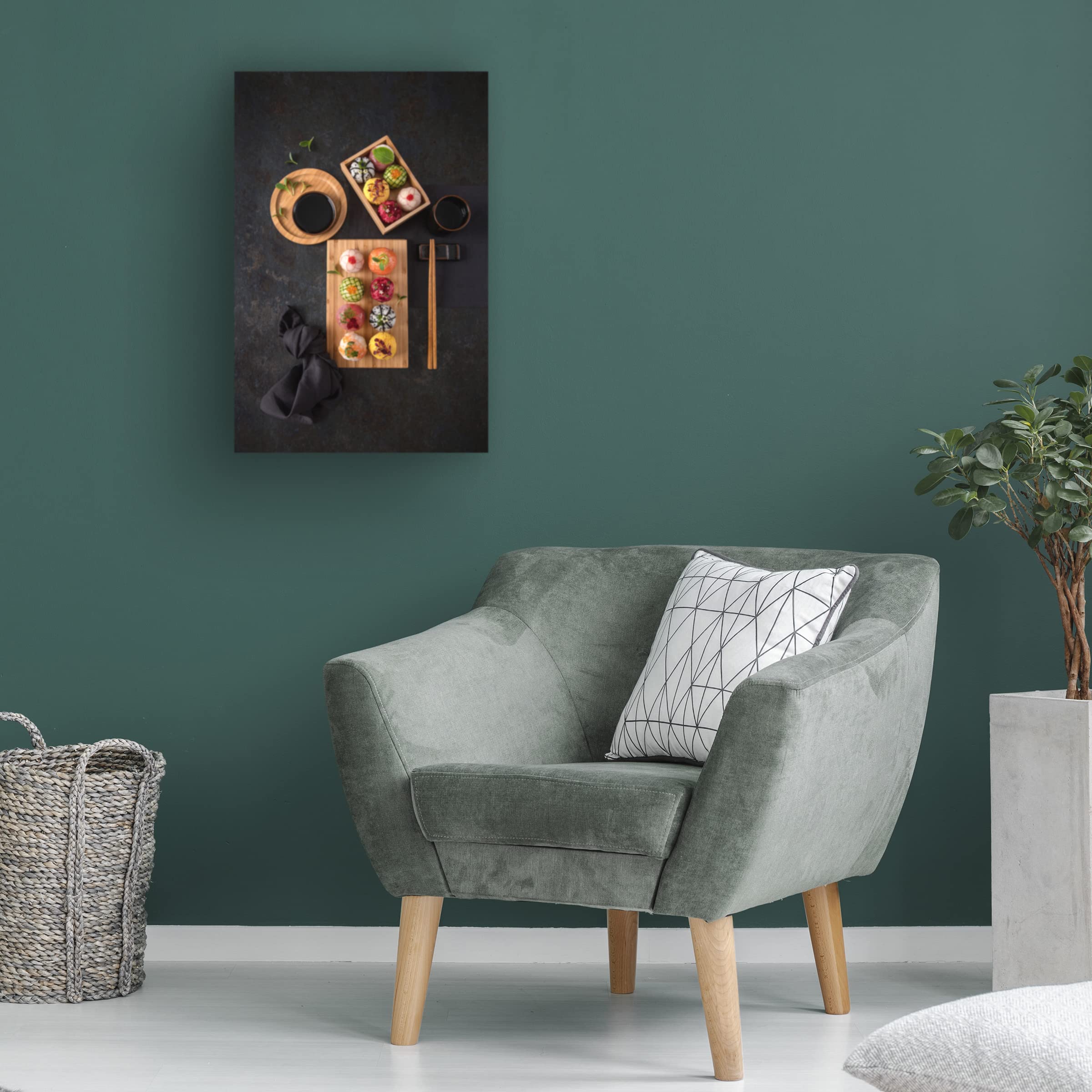 Trademark Fine Art 'Temari Sushi' Canvas Wall Art Print by Diana Popescu - Japanese Food Decor for Kitchen, Dining Room & Sushi Restaurant