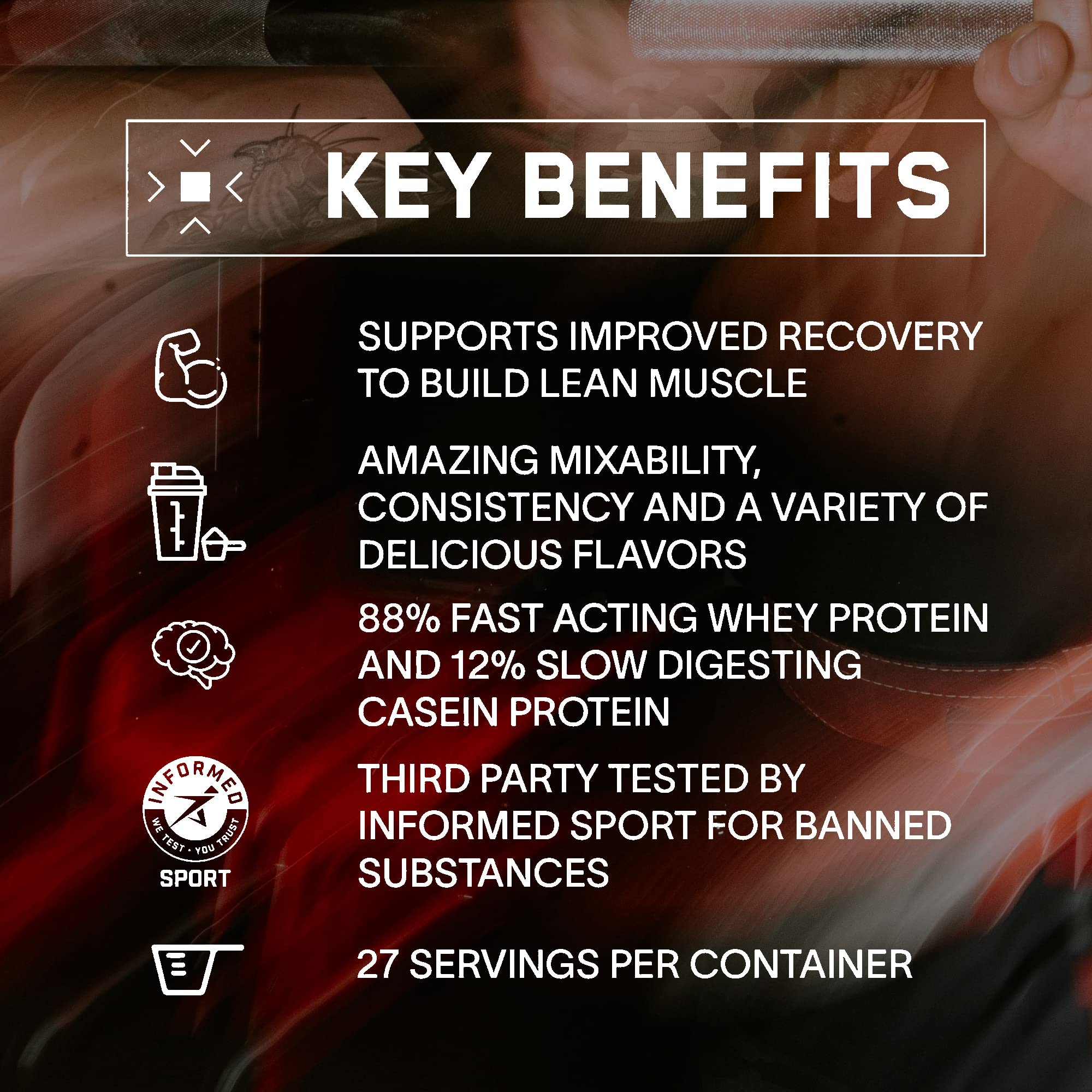 BPN Whey & Casein Protein Powder Blend - Blueberry Muffin Flavor, 25g Protein per Serving for Muscle Recovery, 27 Servings | Third Party Tested | Post-Workout & Breakfast Supplement for Athletes & Fitness Enthusiasts