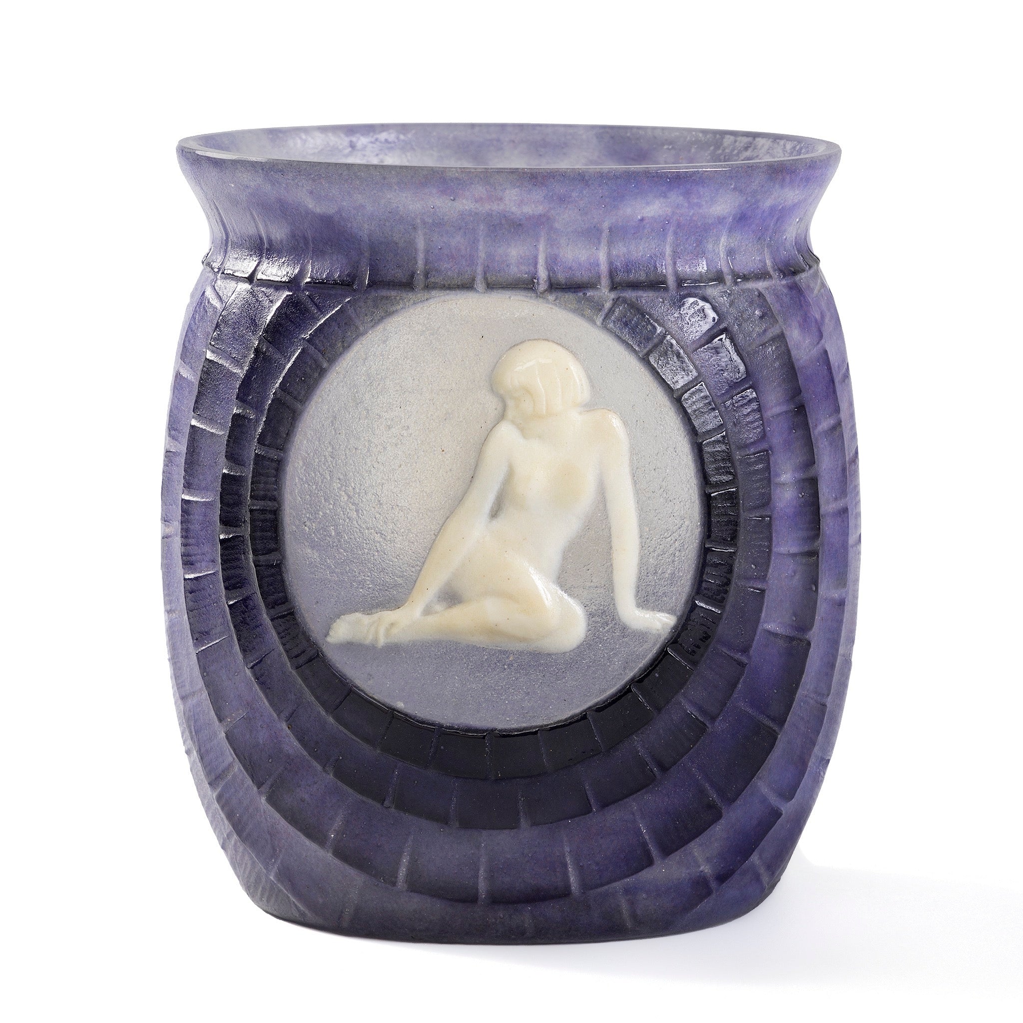 Gabriel Argy Rousseau Jeunesse Pâte de Verre Glass Vase - Handcrafted Art Deco Vase for Home Decor, Wedding Centerpiece & Luxury Gift
