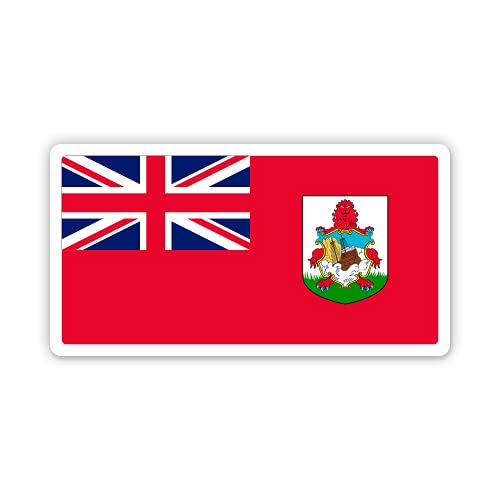 Squiddy Bermuda Flag Vinyl Sticker Decal - 3 Inch Waterproof Decal for Phone, Laptop, Water Bottle, Cooler, Skateboard & Car - Perfect for Travel, Beach & Outdoor Adventures