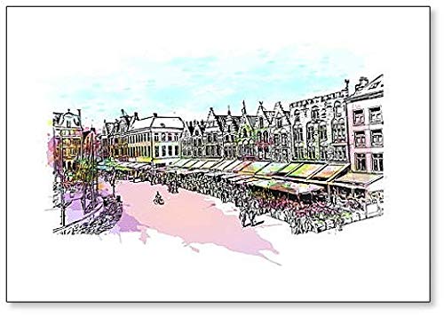 Bruges Landmark Building View Fridge Magnet - Souvenir Gift for Travel Lovers, Perfect for Home, Office & Travel Memories