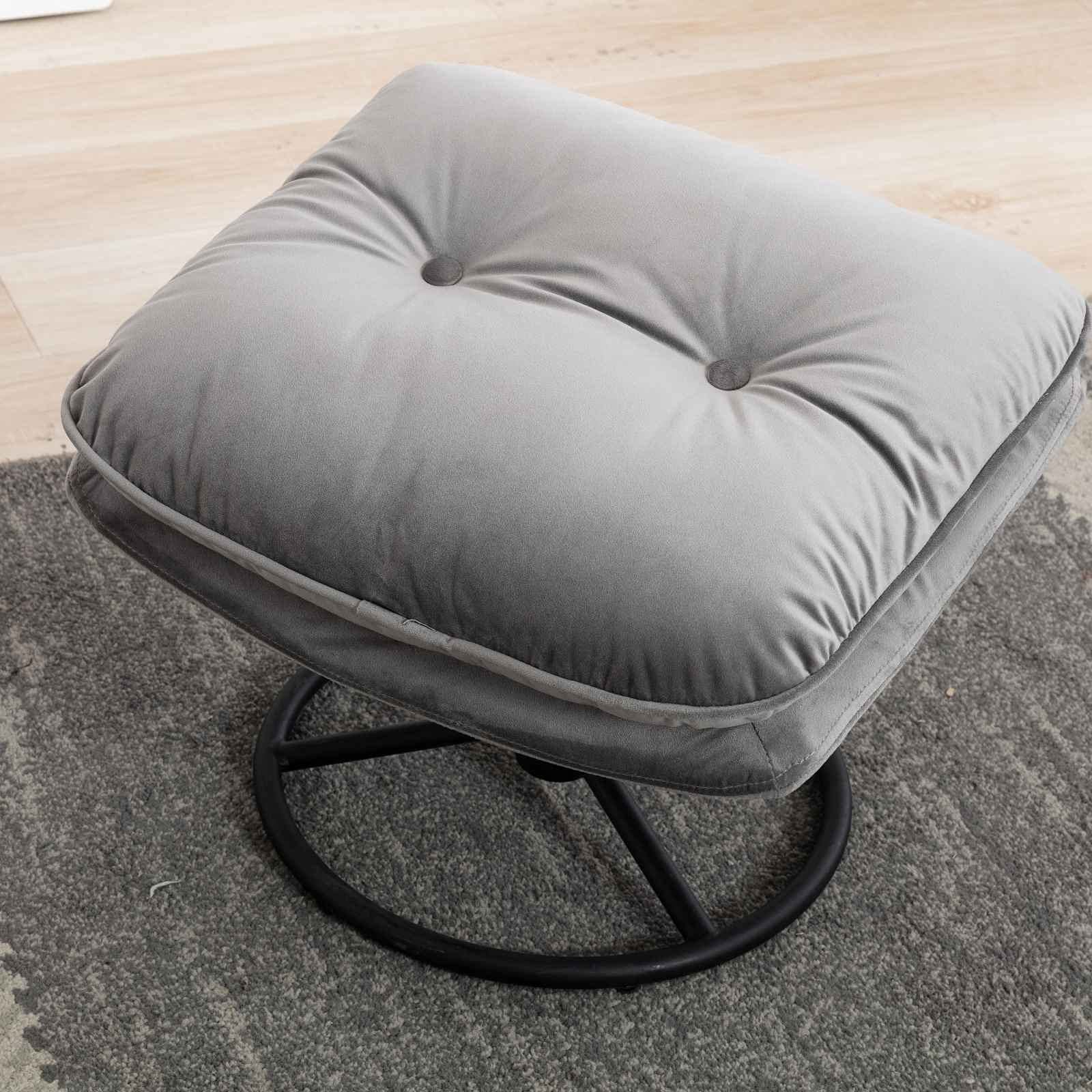 Velvet Swivel Accent Chair with Ottoman - Modern Living Room Lounge Chair with Footrest, 360 Degree Rotation, Comfortable Sofa Chair for Reading, Relaxing & Home Decor