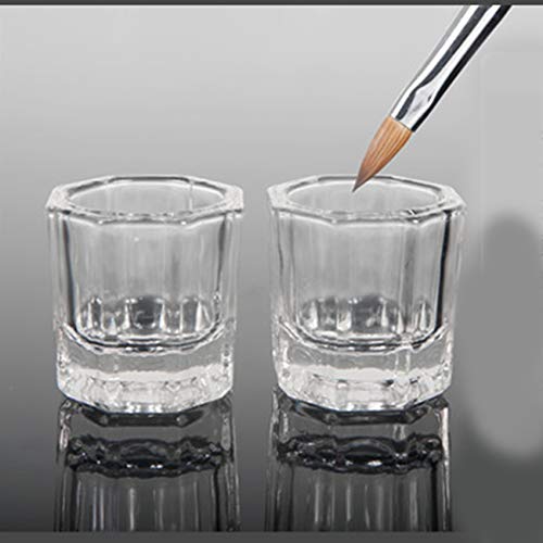 Karlash 2 Nail Art Acrylic Dappen Dish - Crystal Glass Bowl for Nail Powder & Liquid | Salon & Home Use