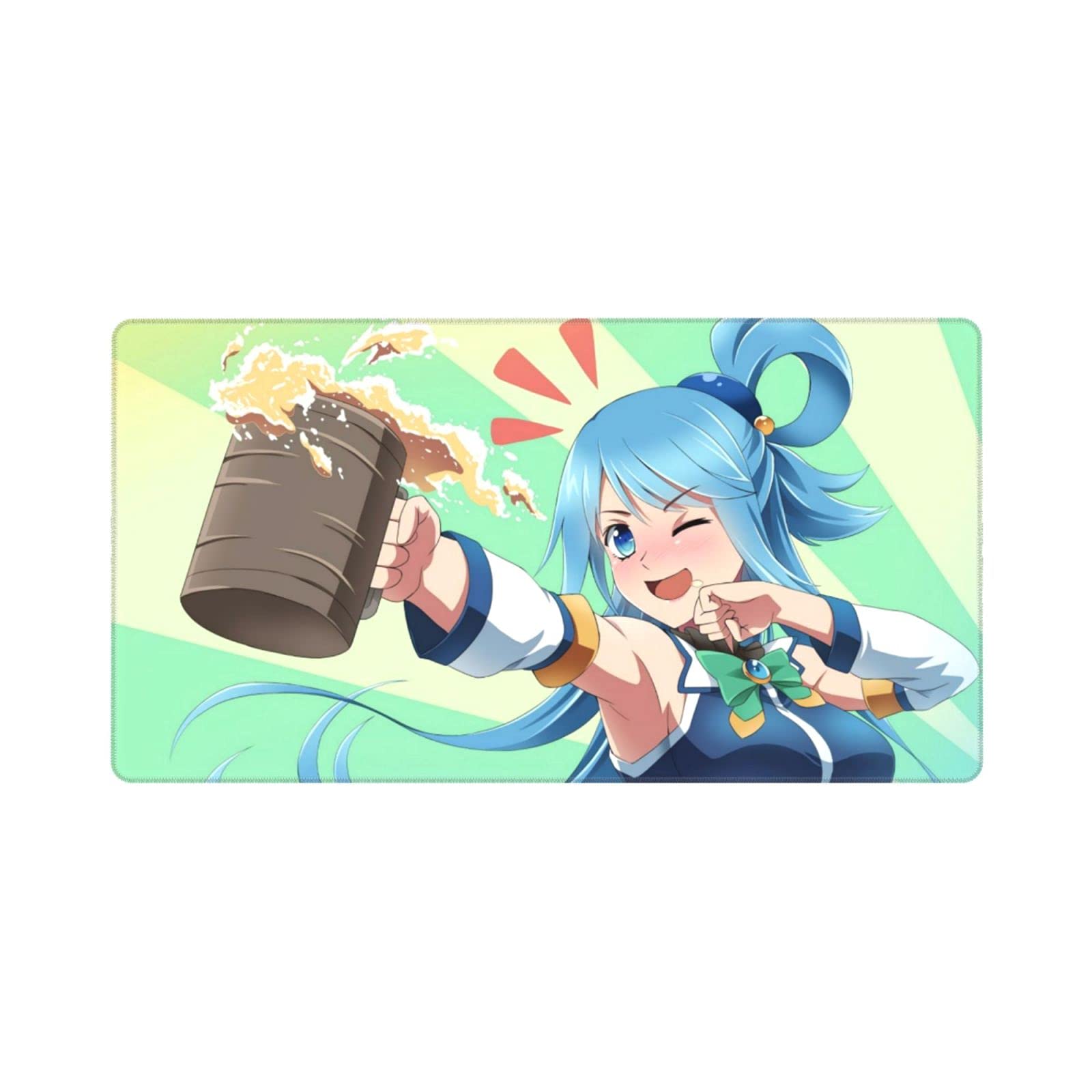 KonoSuba Aqua Large Anime Gaming Mouse Pad - Non-Slip Rubber Base Computer Mousepad for Office & Laptop (29.5x15.8 Inch) - Perfect for PC Gaming, Work & Anime Fans