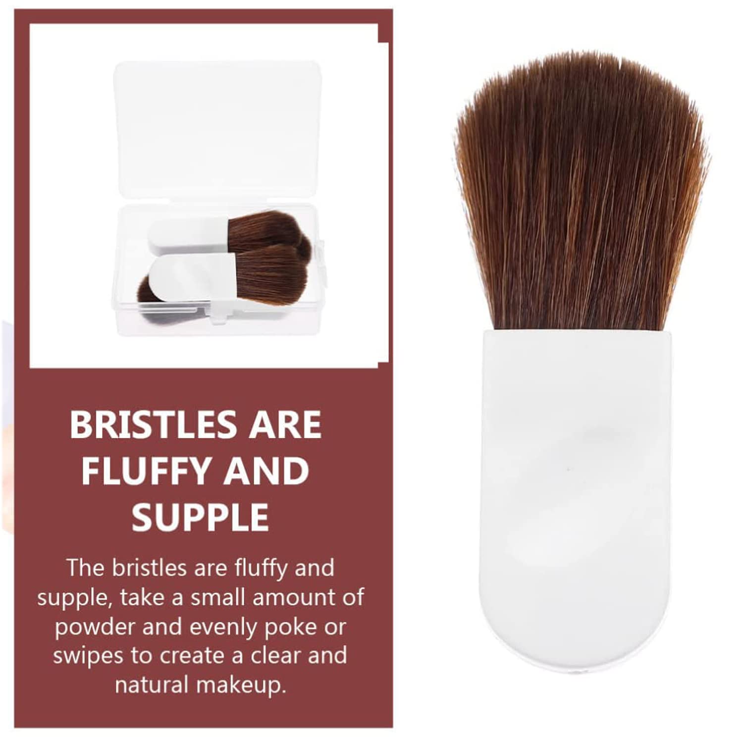 Mini Makeup Brush Set - Travel Loose Powder & Blush Brushes with Storage Case (4pcs) | Perfect for On-the-Go Touchups & Professional Makeup Application