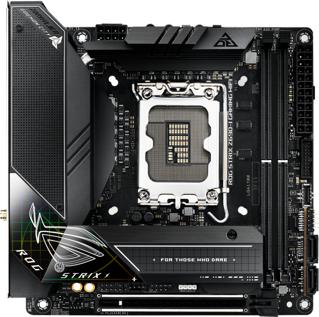 ASUS ROG Strix Z690-I Gaming WiFi 6 Mini-ITX Motherboard - Intel LGA 1700 Socket, DDR5, PCIe 5.0, Dual M.2, USB 3.2 Gen 2x2 - Perfect for Compact Gaming PCs & High-Performance SFF Builds