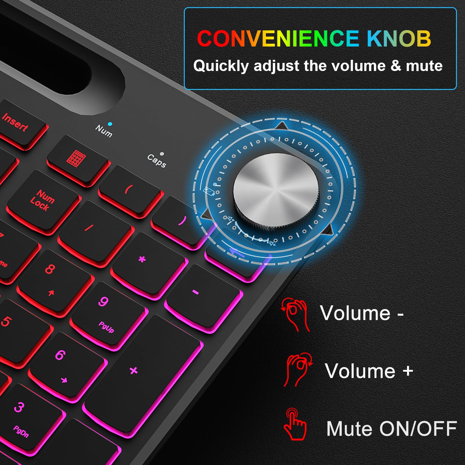 BlueFinger Wireless Keyboard Mouse Combo - Backlit, Rechargeable, Ergonomic for Gaming & Office Use