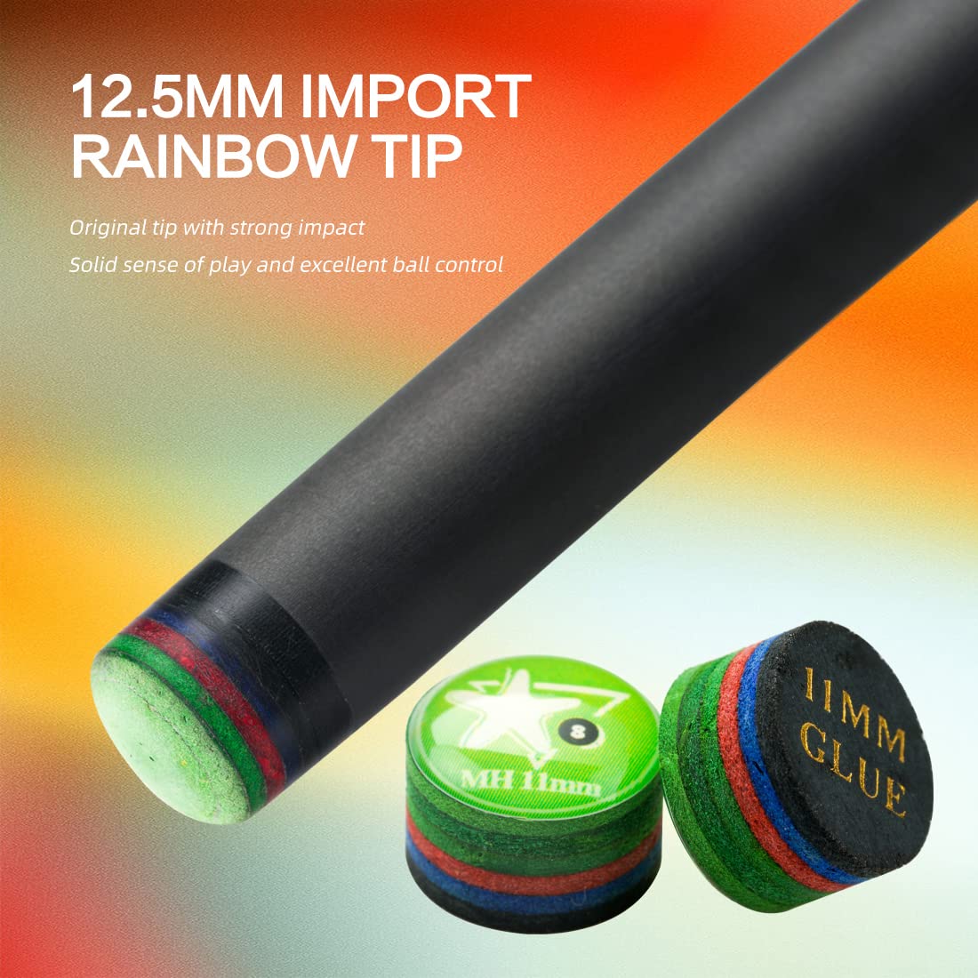 Premium 58-inch KONLLEN Carbon Fiber Pool Cue Stick - Professional Low Deflection Billiard Cue with 12.5mm Tip for Adults (Pro Taper, Easy Control, Ultra-Smooth) - Perfect for Competitive Play, Home Game Rooms & Bars