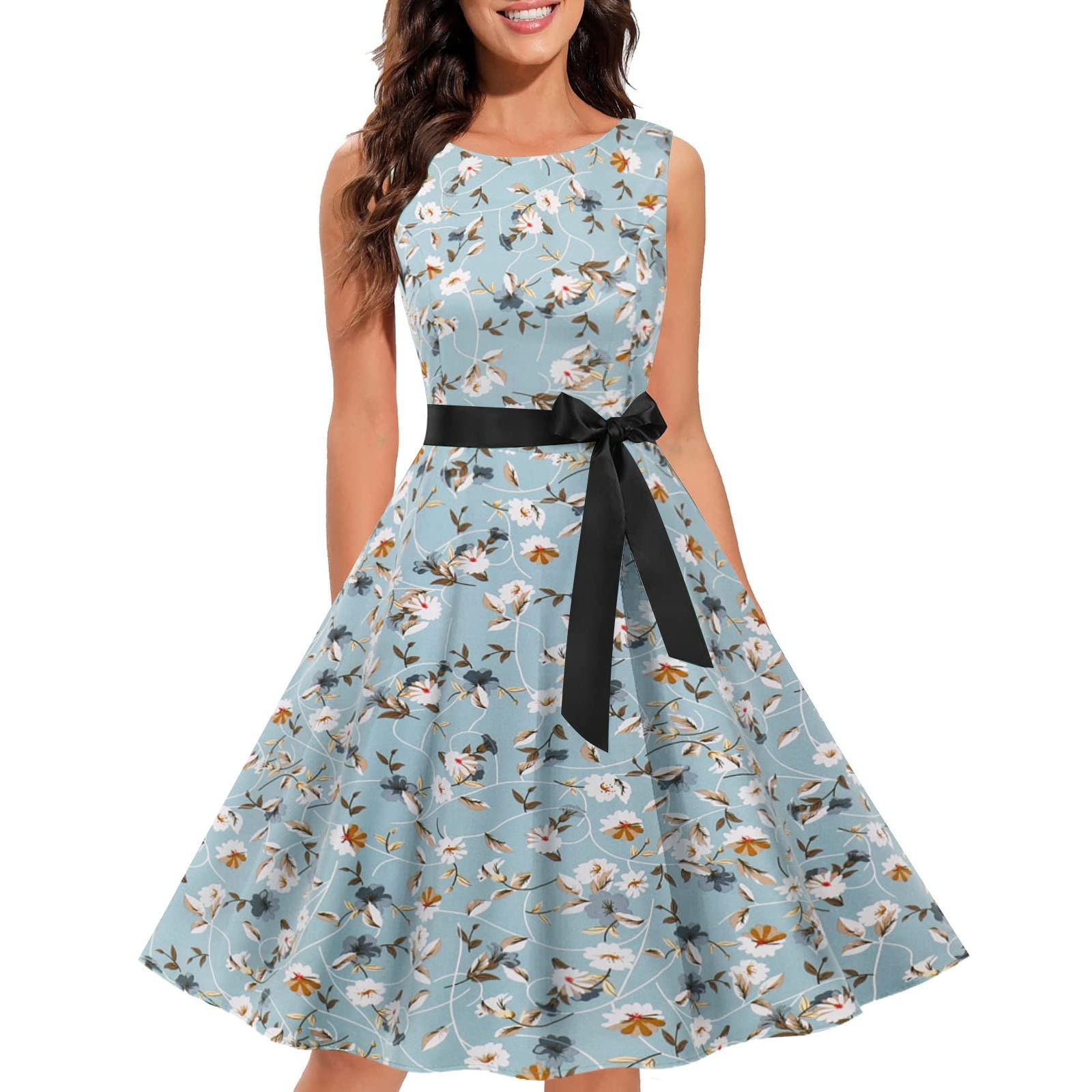 Vintage 1950s Retro Women's Cocktail Dress - Sleeveless Swing Party Dress in Yellow | Elegant Evening Gown for Cocktail Parties, Weddings & Special Occasions