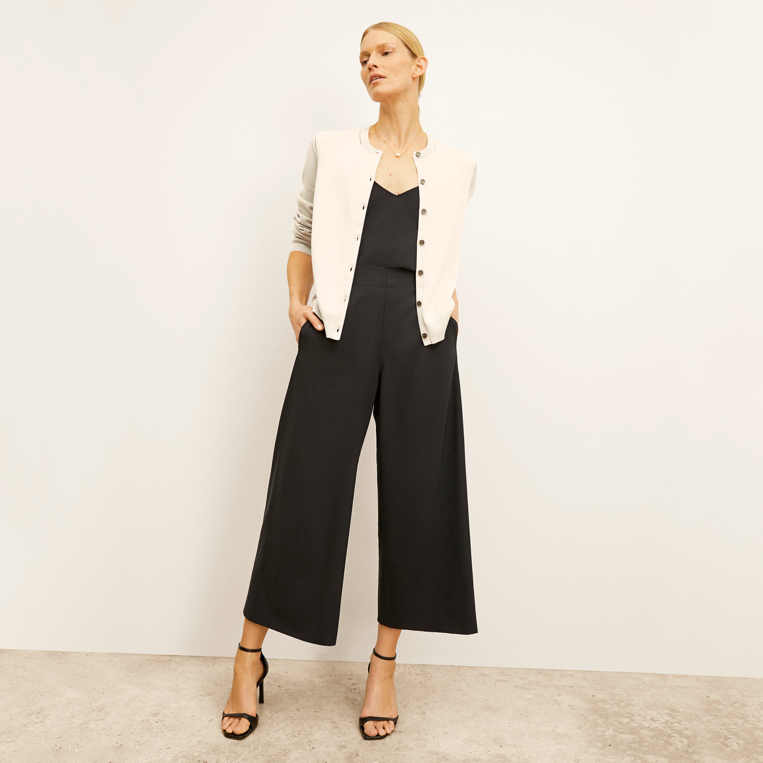 Elena Travel Culotte Pants - OrigamiTech Wrinkle-Free Black Wide Leg Pants for Women | Perfect for Business Trips, Vacations & Casual Wear