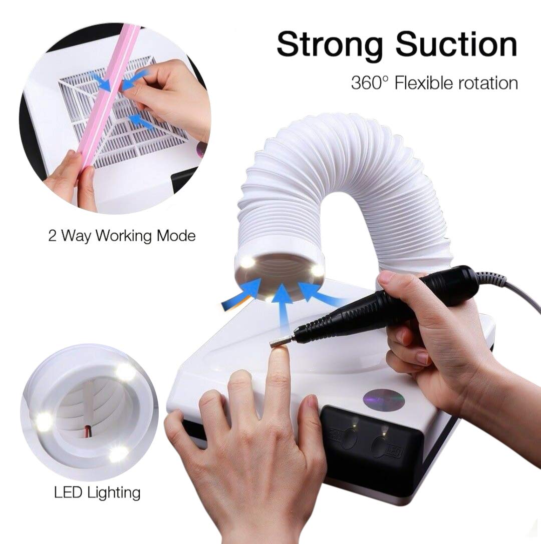 60W High-Power Dental Dust Collector Extractor Vacuum Cleaner for Lab Equipment - Efficient Dust Suction Machine for Dental Offices, Jewelry Workshops & Woodworking Studios