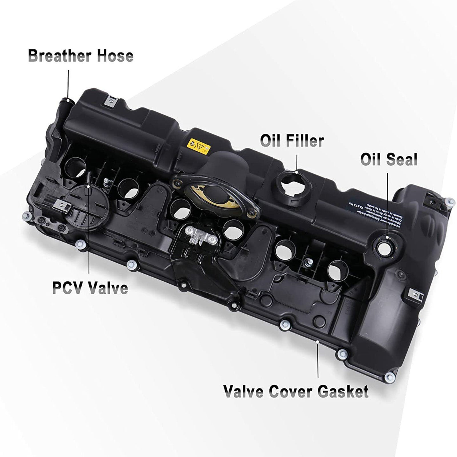 BMW 528xi 2008 L6 3.0L Valve Cover with Gasket & Bolts - OEM Replacement Part #11127552281 URO011833 264 935 - Perfect for Engine Repair & Maintenance
