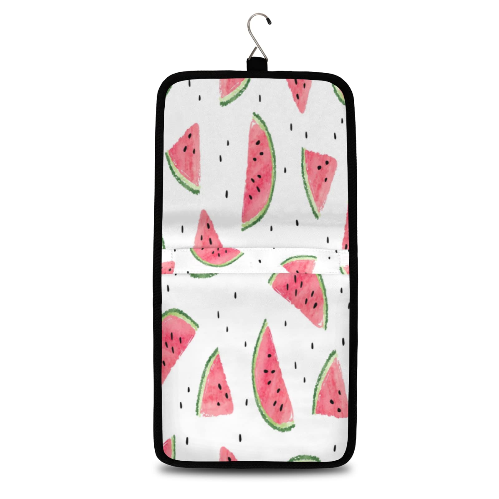 TropicalLife Cartoon Watermelon Hanging Toiletry Bag - Waterproof Travel Cosmetic Organizer with Sturdy Hook for Shower, Makeup & Bathroom Storage | Perfect for Camping, Gym & Vacation Essentials
