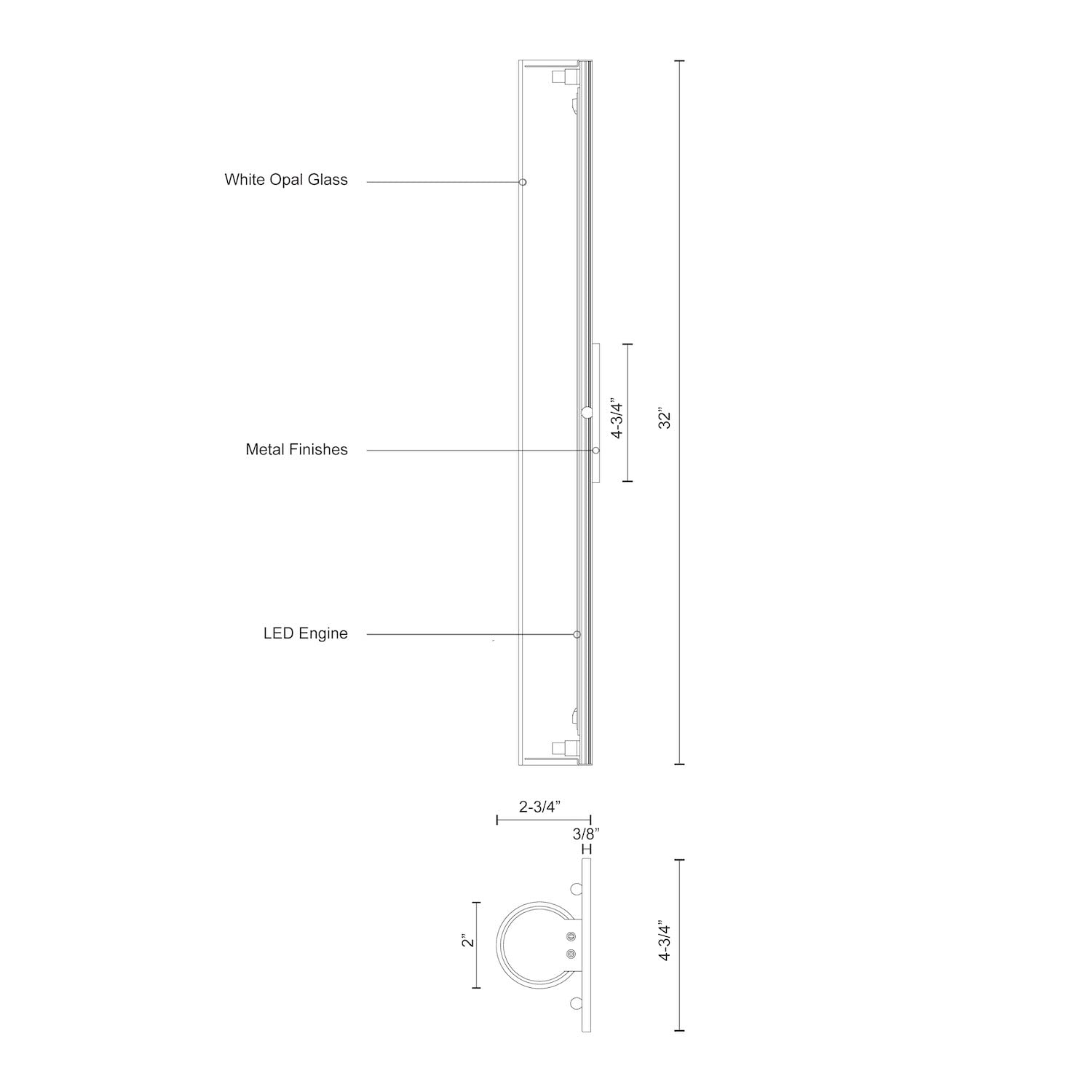 Kuzco Lighting WS8332-BN Brushed Nickel LED Wall Sconce - Modern Indoor Lighting for Bedroom, Hallway & Living Room