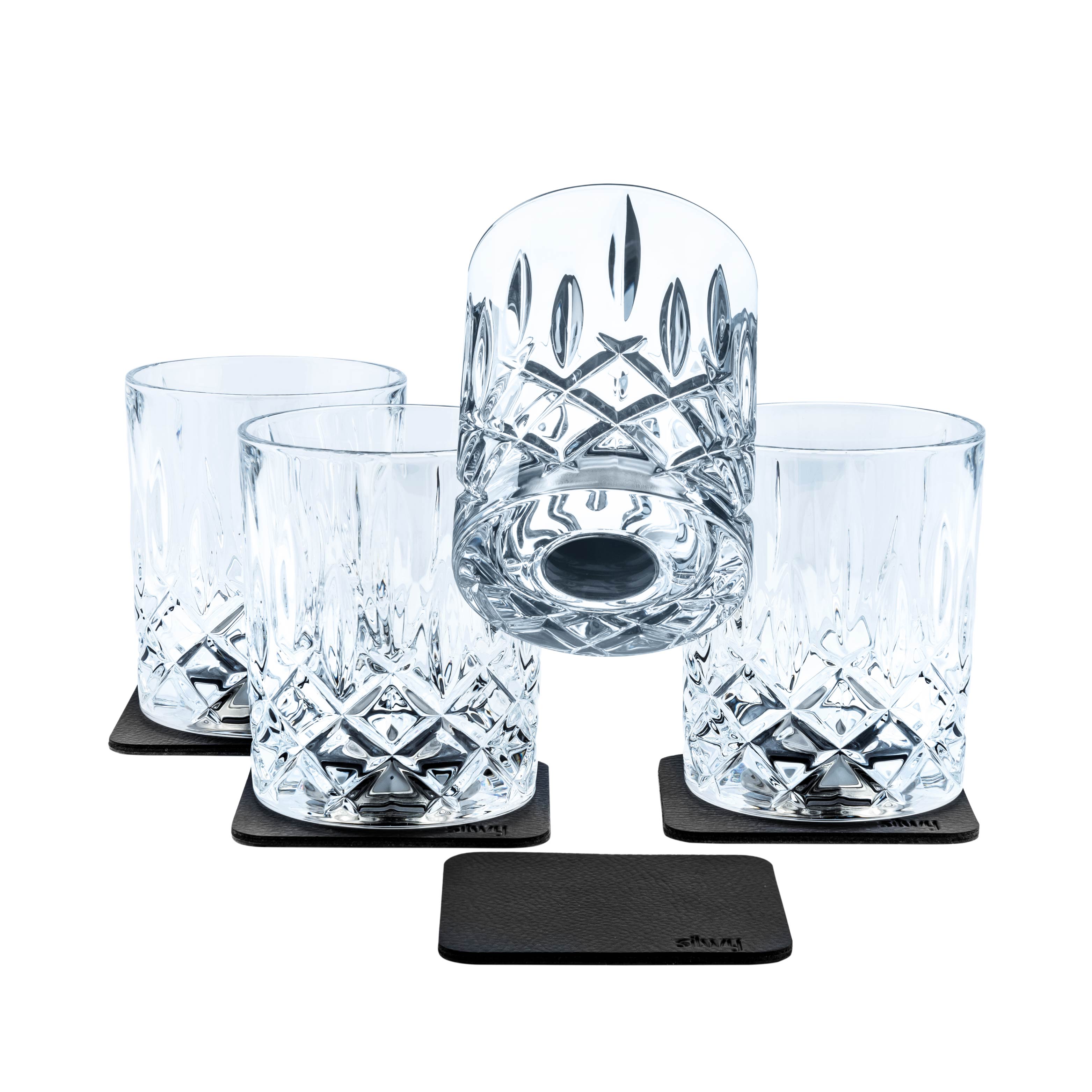 Premium Crystal Whiskey Glasses with Magnet Base - Elegant Drinking Glasses for Scotch, Bourbon & Whiskey - Perfect for Home Bars, Gifting & Special Occasions