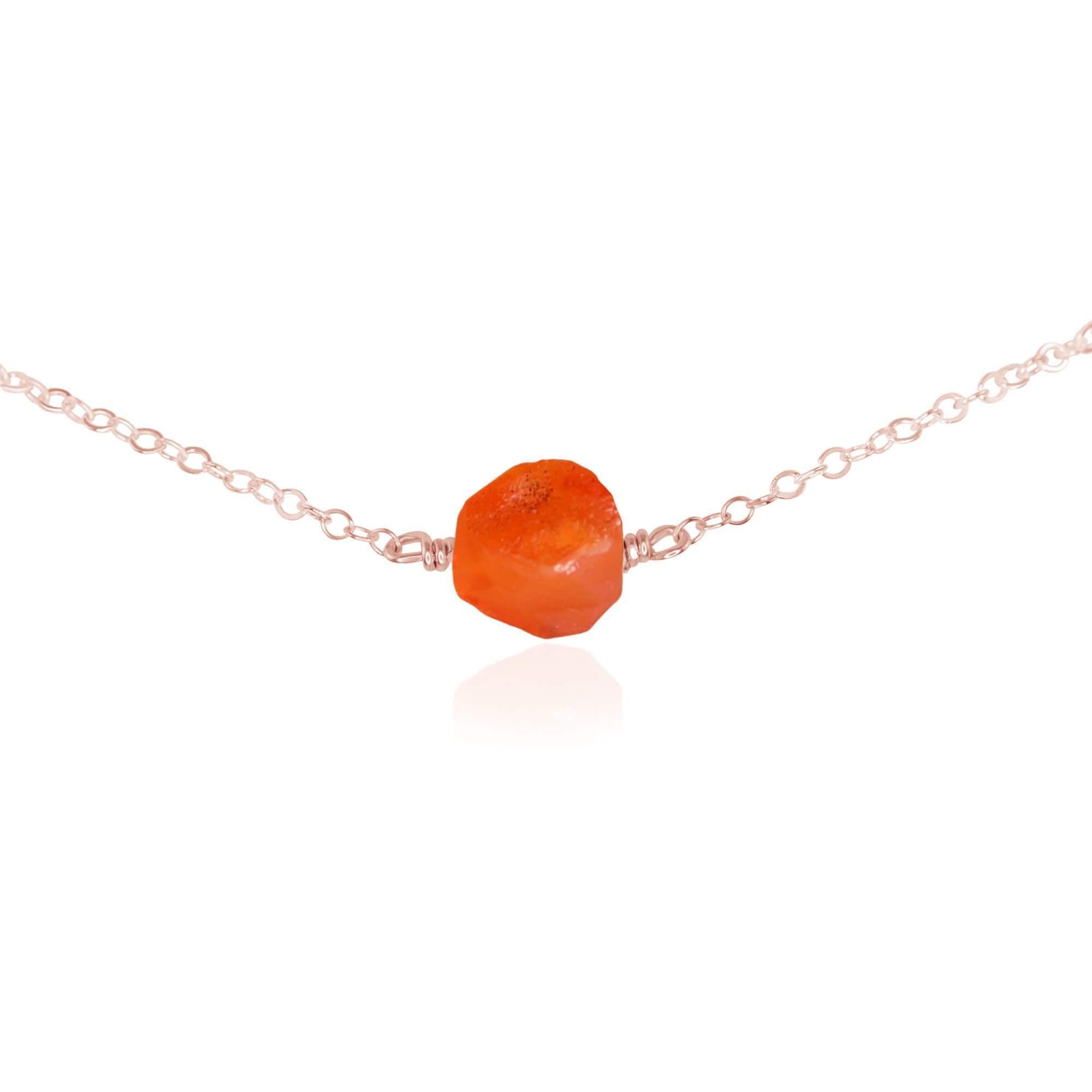 Natural Raw Carnelian Crystal Nugget Choker Necklace - Healing Stone Jewelry for Women, Boho Chic Accessory - Perfect for Meditation, Yoga & Spiritual Energy Balancing