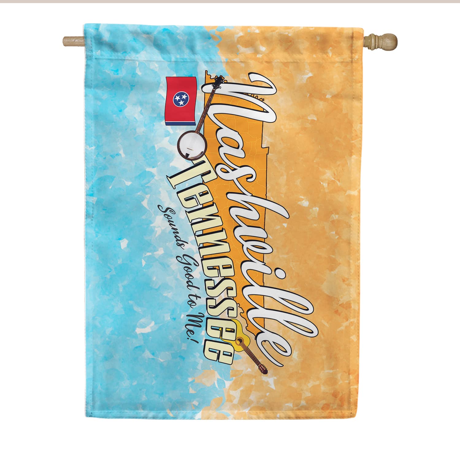 Double-Sided Nashville Tennessee House Flag 28x40 Inches - Outdoor Yard Decorative TN State Flag, Hometown Pride Banner, USA-Made - Perfect for Porch Decor, Game Day & City Pride Gifts