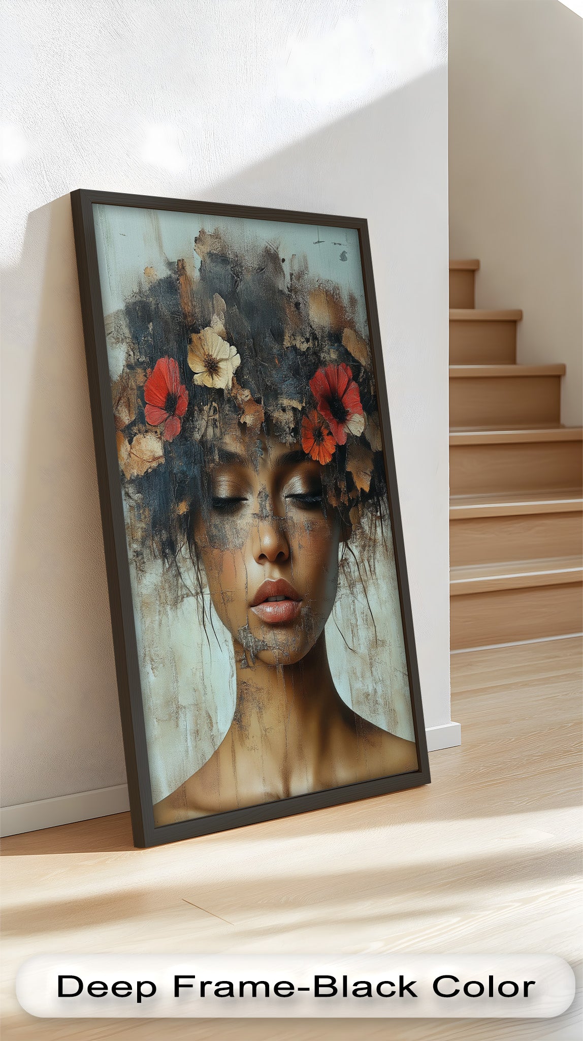 Ethereal Boho Flower Oil Painting - Autumn Reverie Wall Art for Home Decor, Living Room, Bedroom & Office | Handmade Canvas Artwork