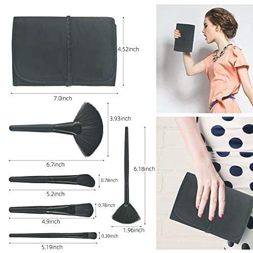 24-Piece Vegan Makeup Brush Set - Soft Synthetic Bristles for Eyeshadow, Foundation, Concealer & Blush | Cruelty-Free Cosmetic Brush Kit (Black) | Perfect for Professional Makeup Artists & Beginners