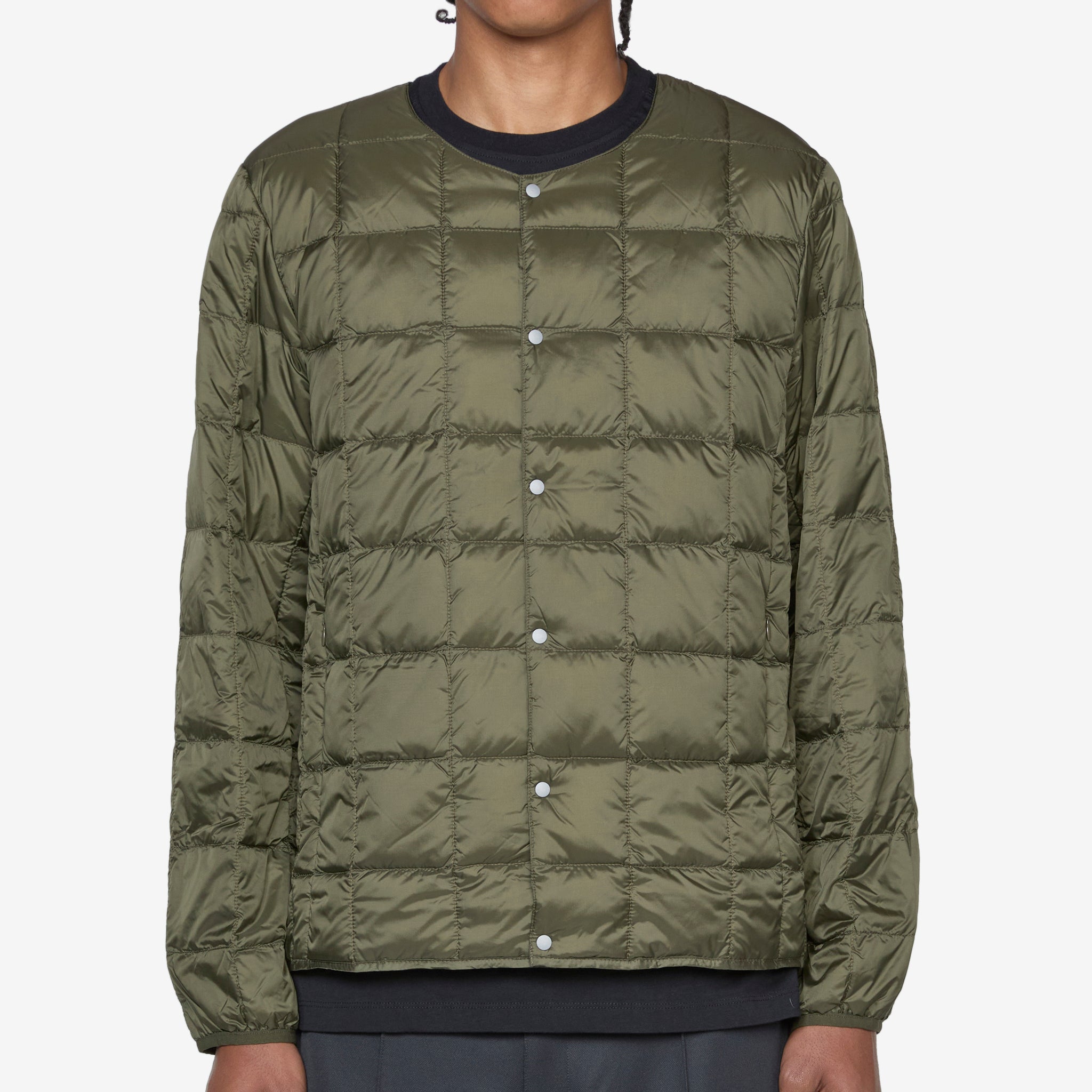 Soft Shell Button Down Jacket for Men - Crew Neck, Dark Olive - Lightweight Outdoor Windbreaker for Hiking, Camping & Casual Wear