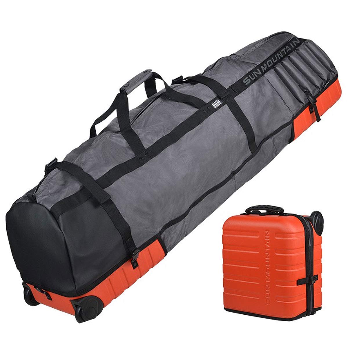 Sun Mountain Kube Golf Travel Cover - Durable Waterproof Golf Bag Protector for Air Travel, Orange/Charcoal - Perfect for Golf Trips & Tournaments
