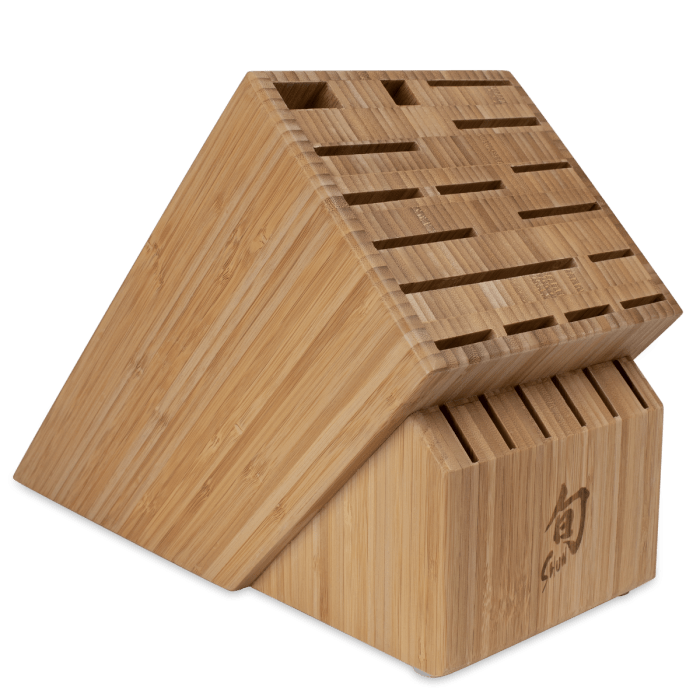 Shun 22-Slot Bamboo Knife Block - Premium Knife Storage for Kitchen Countertops | Perfect for Organizing Chef Knives, Steak Knives, and Kitchen Utensils