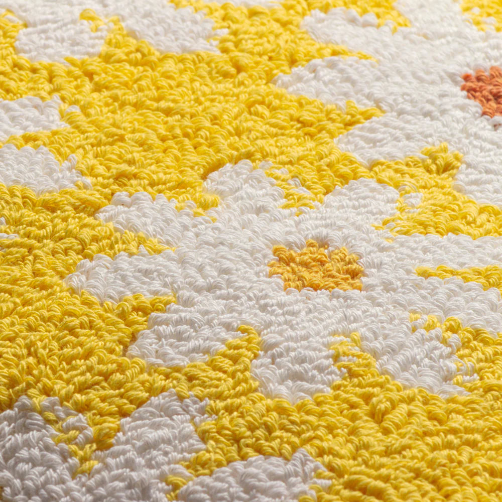 Yellow Daisy Knitted Cushion Cover - Soft Bohemian Pillow Case for Sofa, Bed, Nursery Decor - Home & Living Room Accessories