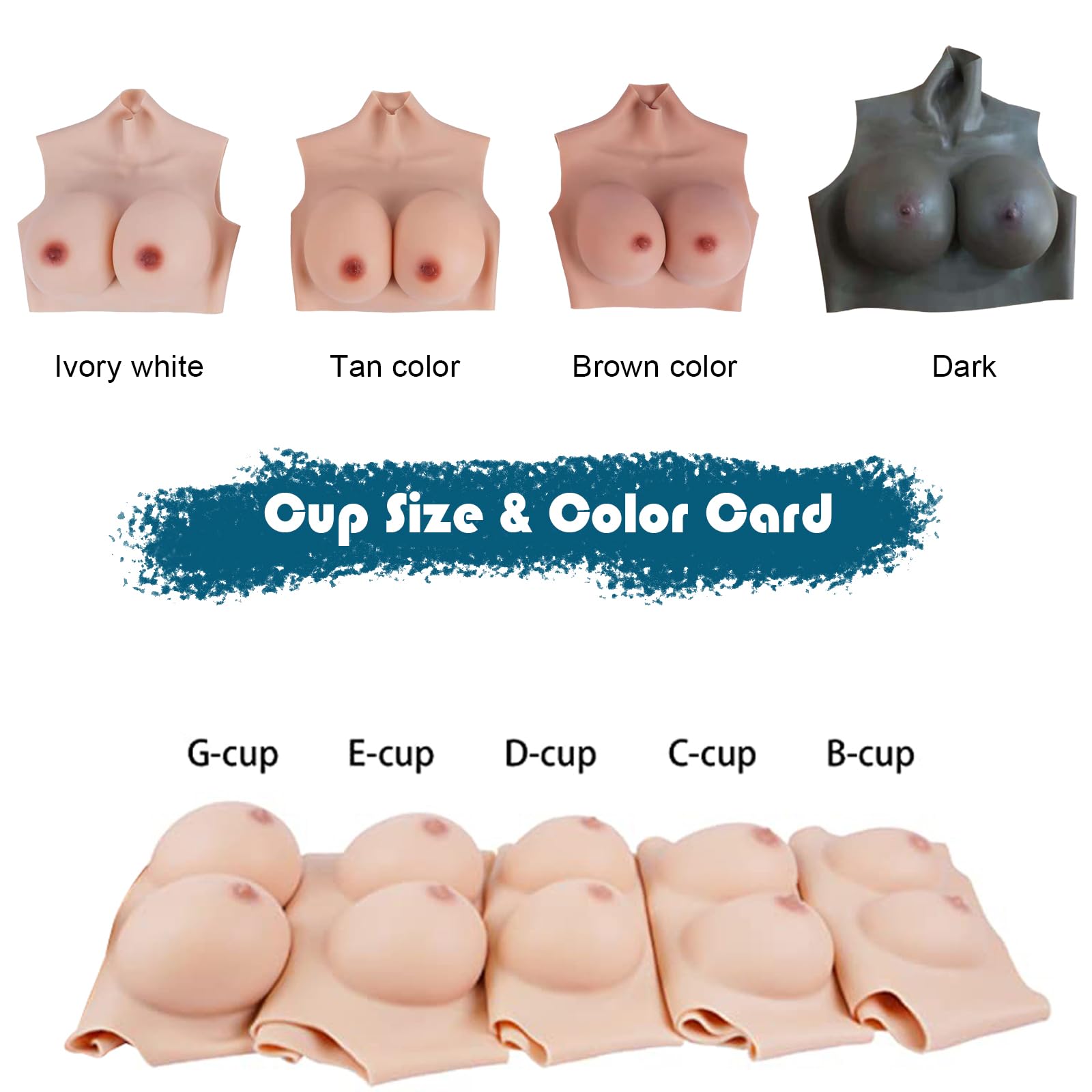 Drag Queen Silicone Breastplate B-G Cup - Realistic Fake Breasts for Crossdressers & Cosplay - Comfortable & Natural Looking False Boobs for Drag Shows, Halloween Costumes & Gender Transformation