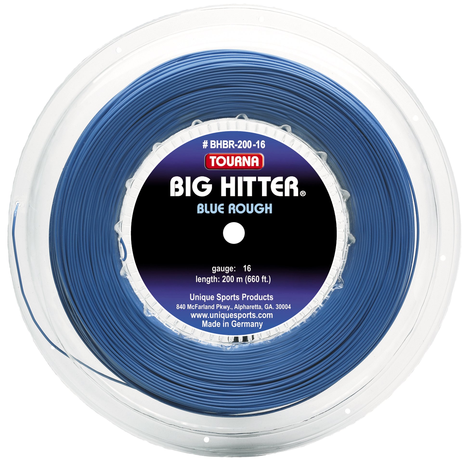 Tourna Big Hitter Blue Rough Maximum Spin Polyester Tennis String for Pro Players - High Performance Tennis Racket String for Enhanced Spin & Control - Perfect for Competitive Matches & Training Sessions