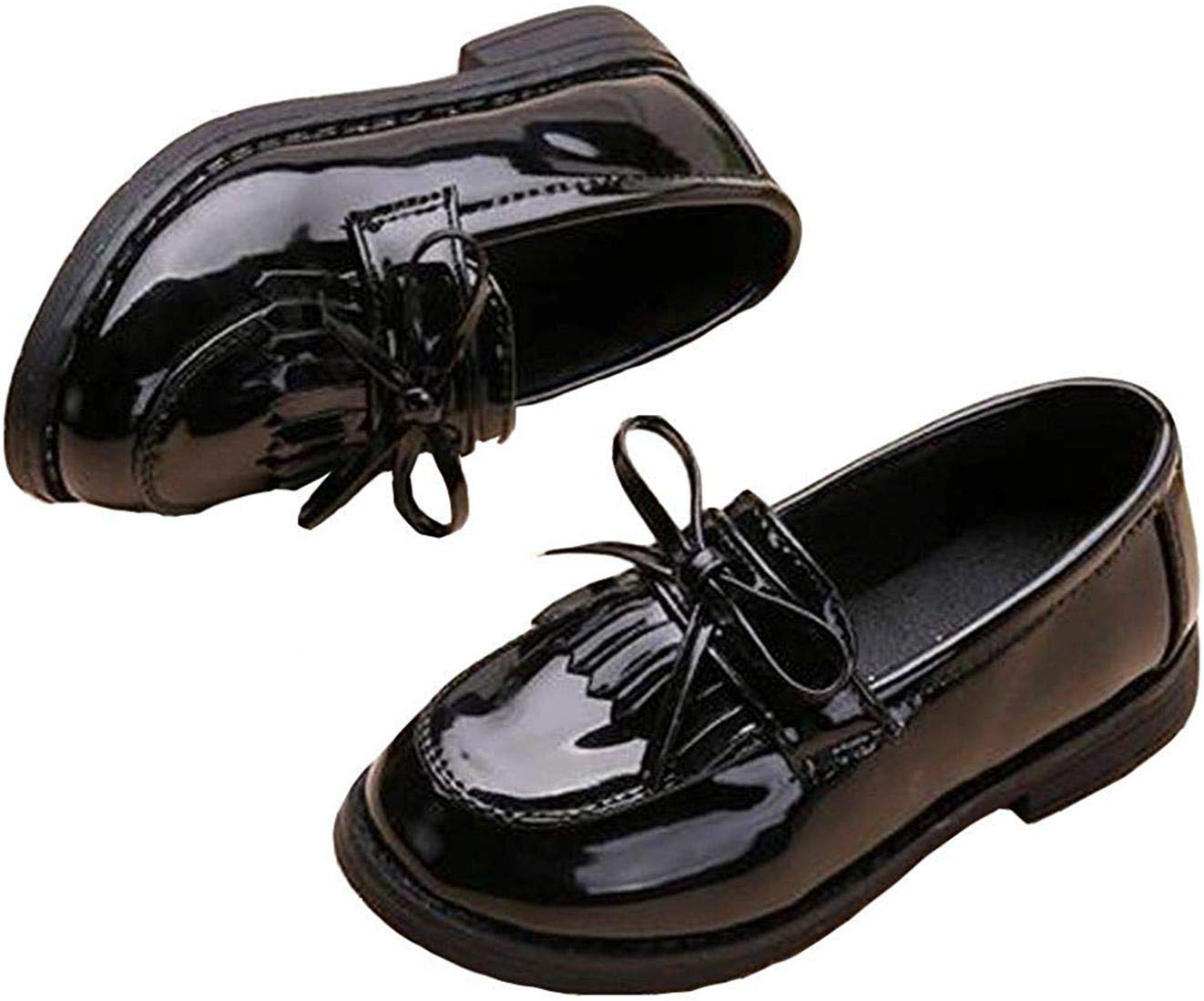 Girls Patent Leather Slip-On Penny Loafers - Shiny Oxford Flats for School Uniform, Dress Shoes | Perfect for School, Church & Formal Occasions