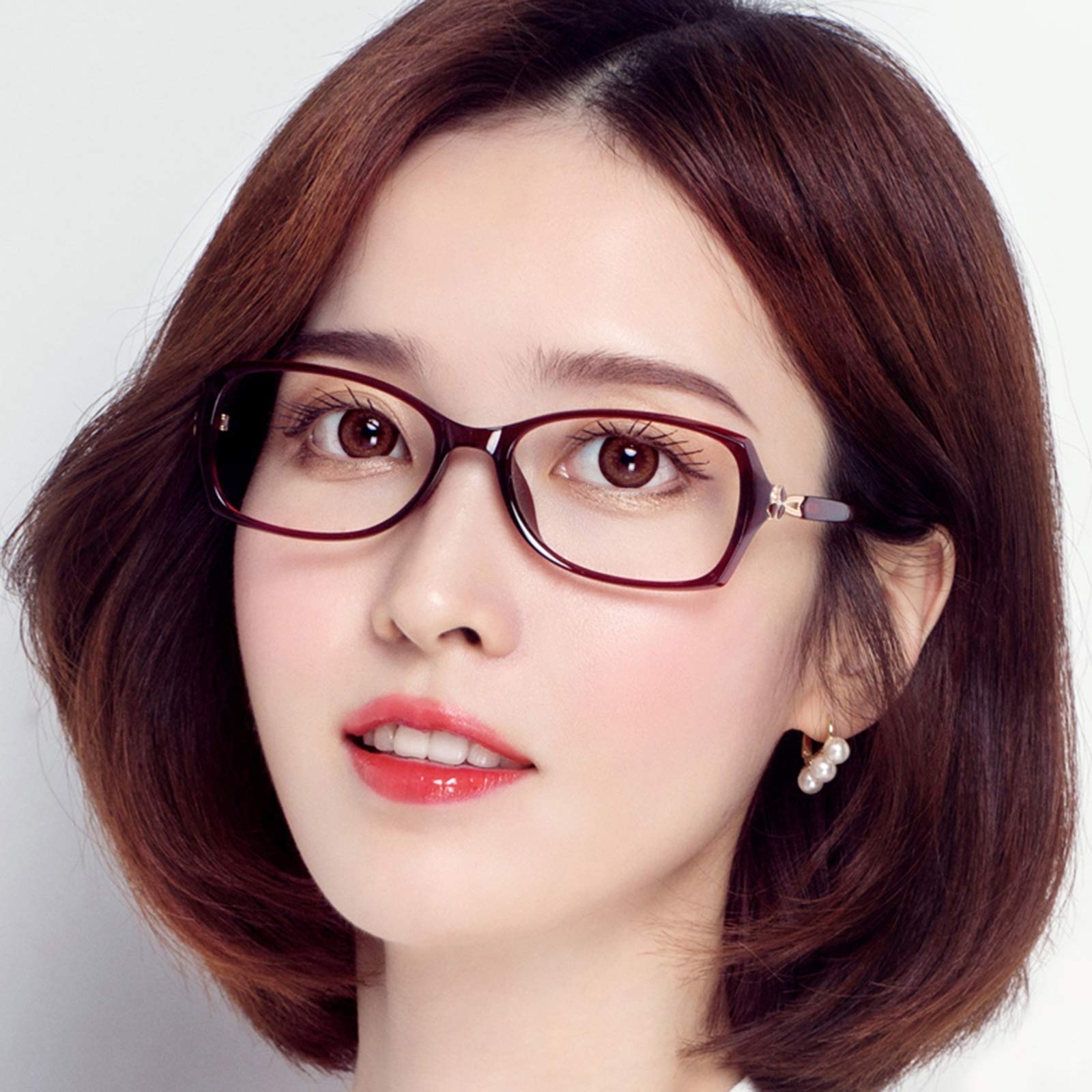 Smart Distance Reading Glasses with UV Protection & Anti-Reflection - Anti-Fatigue Computer Glasses for Women, Lightweight & Stylish +3.0 Magnification (Red) - Perfect for Office Work, Screen Time & Reading