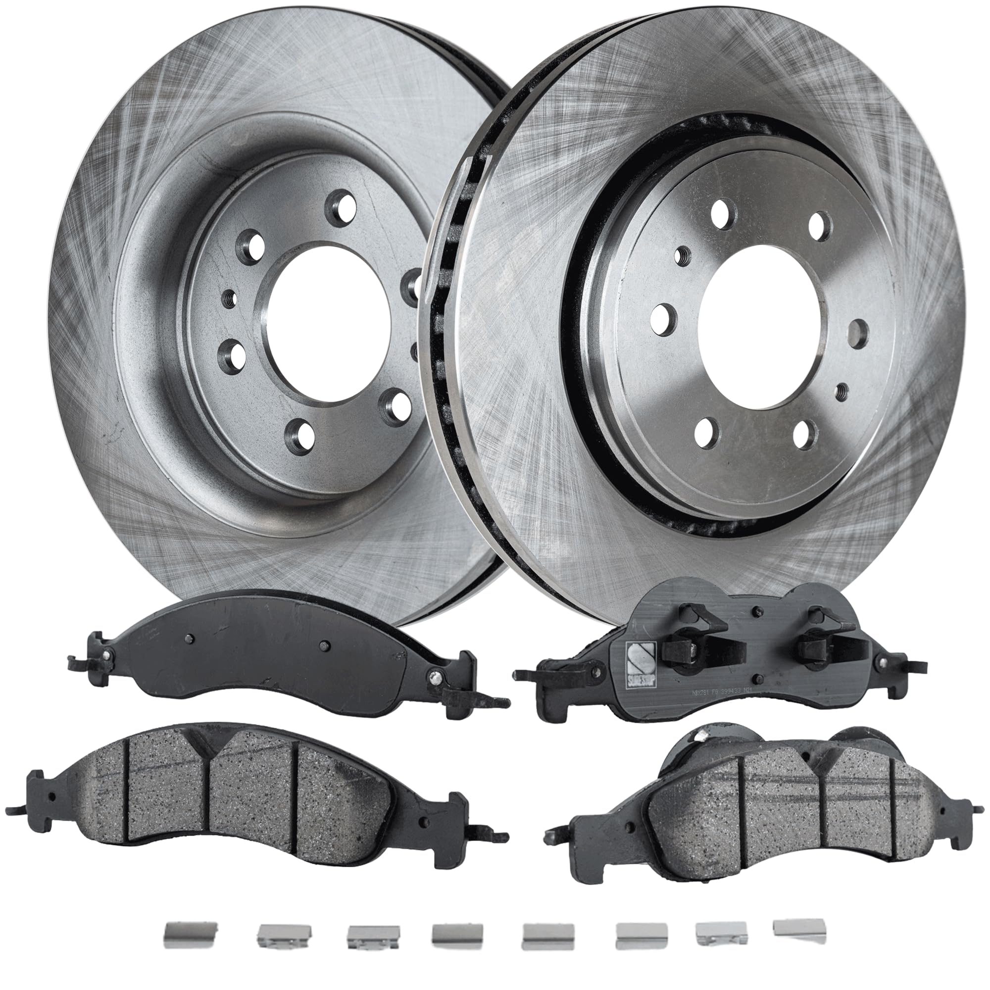 Front Brake Disc and Pad Kit for 2007-2010 Lincoln Navigator & 2007-2009 Ford Expedition - Natural Cast Iron Ceramic - Smooth Braking for Highway & City Driving
