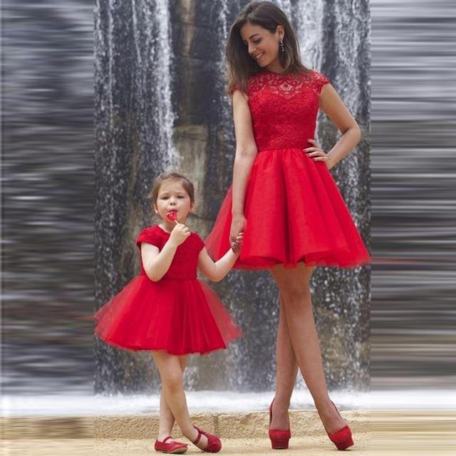 Mother Daughter Matching Red Dresses for Special Occasions | Fast Priority Shipping | Perfect for Family Photos, Holidays & Birthday Celebrations