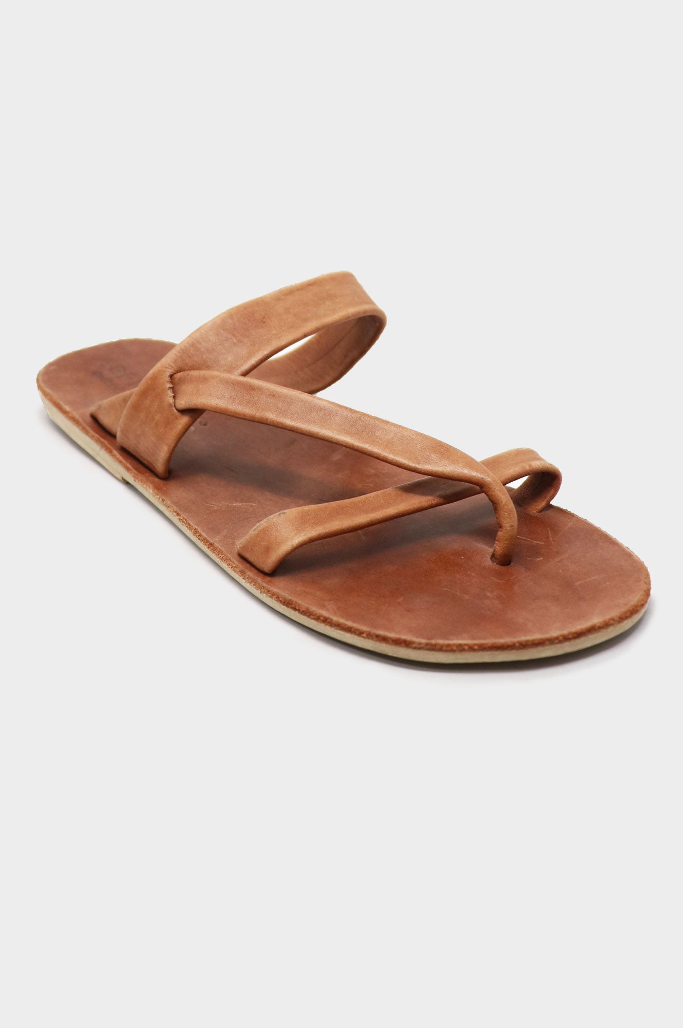 Puglia Leather Sandals for Women - Comfortable Tan Brown Summer Slide Sandals | Beach, Vacation & Casual Wear