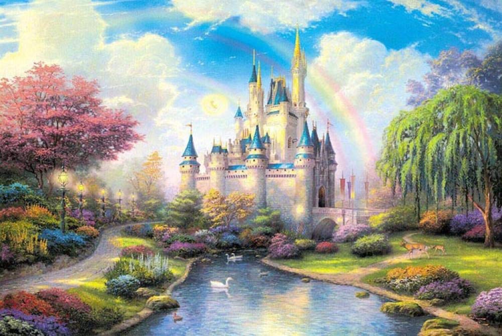 1000 Piece Wooden Jigsaw Puzzle for Adults - Classic Castle Design, DIY Intellectual Game, Stress Relief & Home Decor, Unique Gift for Puzzle Lovers (Wall Art, Family Game Night, Office Break Activity)