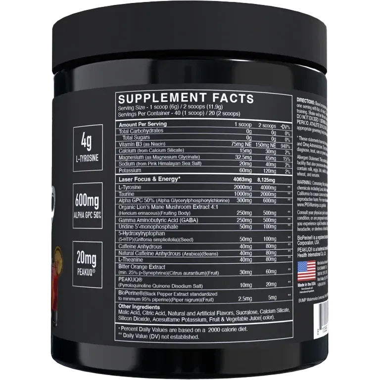 BlackMarket BUMP Laser Focus Nootropic Supplement - Enhance Mental Clarity & Concentration for Work, Study & Gaming - Premium Brain Booster for Professionals & Students