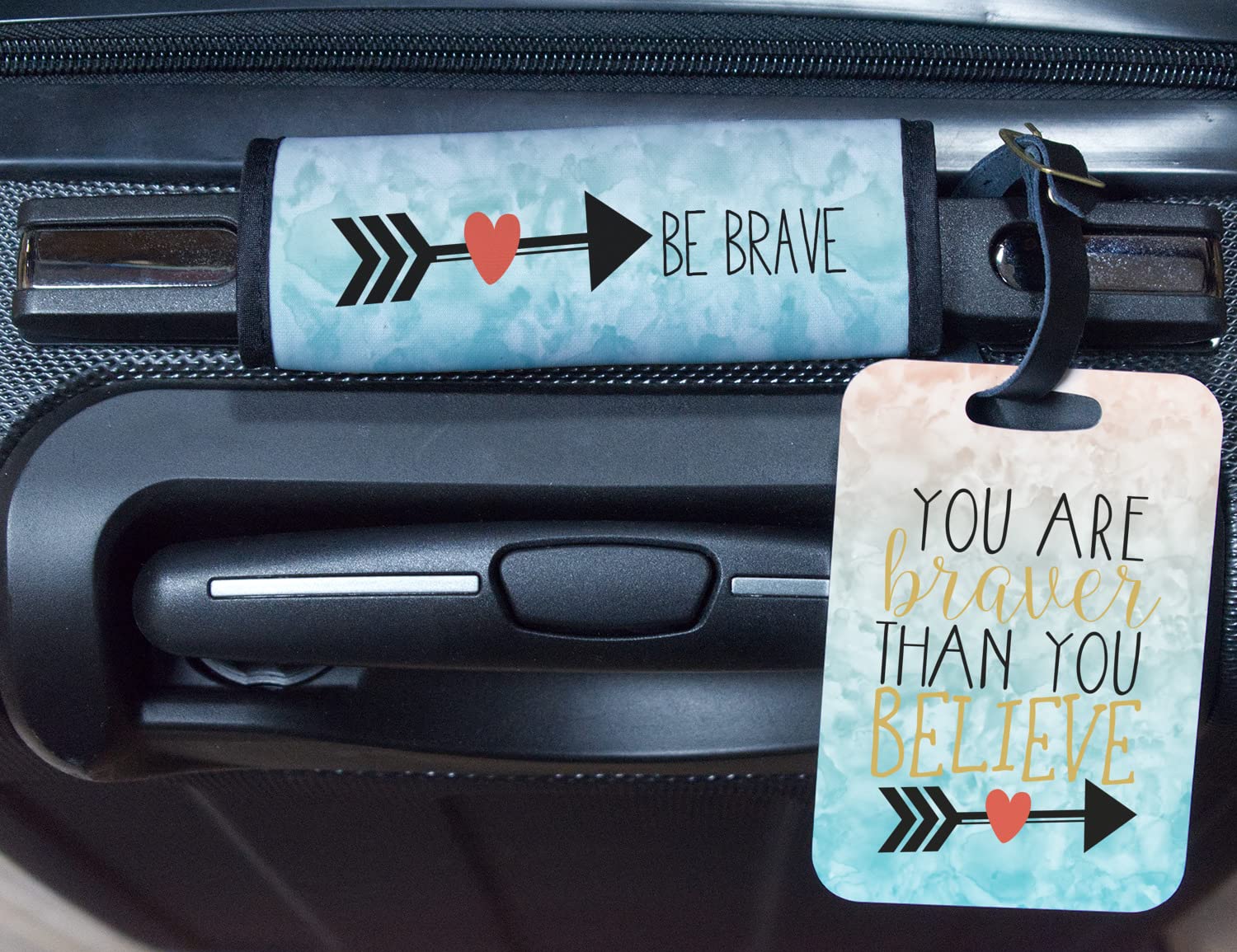 Custom Engraved Inspirational Quote Metal Luggage Tag - Unique Travel Gift for Men & Women - Perfect for Suitcases, Backpacks, and Carry-On Bags