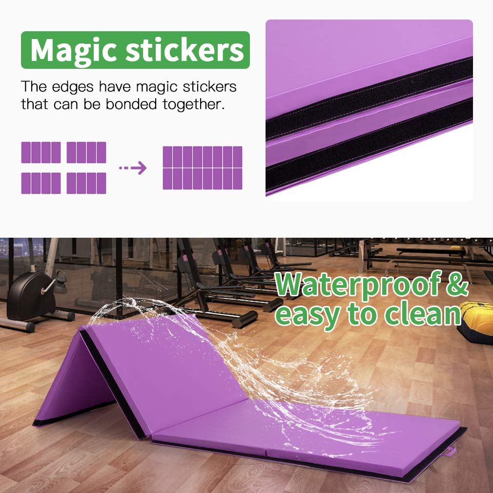 Premium 2-Inch Thick PU Leather Yoga Mat - Non-Slip Exercise Mat for Gymnastics, Pilates & Home Workouts with Carrying Handles | Ideal for Yoga Studios, Gym Training & Floor Exercises