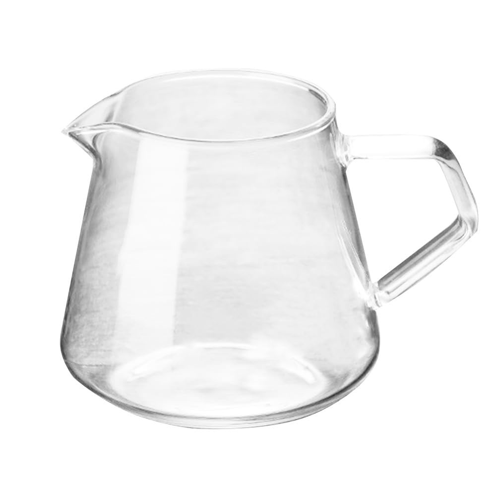 Premium Glass Hand Pour Coffee Maker - 650ml Clear Latte Art Pitcher & Carafe for Home Baristas - Perfect for Pour Over, Drip Coffee & Iced Brews - Ideal for Coffee Shops, Home Use & Gifting