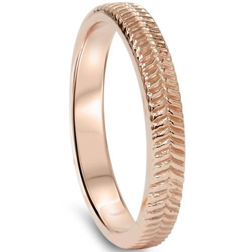 14K Rose Gold Hand Carved Wedding Band for Women - Unique Floral Design Engagement Ring, Perfect for Bridal, Anniversary & Valentine's Day Gifts