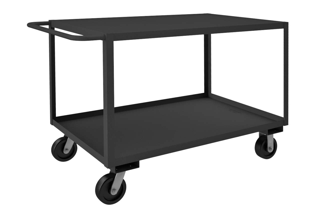 Durham RSC-247236-2-3K-TLD-95 Industrial Stock Cart with 2 Shelves - Heavy Duty Utility Cart for Warehouse, Workshop & Office Organization
