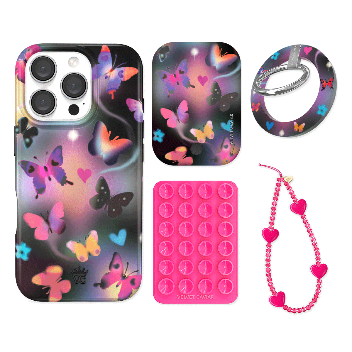 Aurora Butterfly iPhone Case with Grip - Stylish & Secure Phone Cover for iPhone 13/14/15 Pro Max - Perfect for Everyday Use, Travel & Outdoor Activities