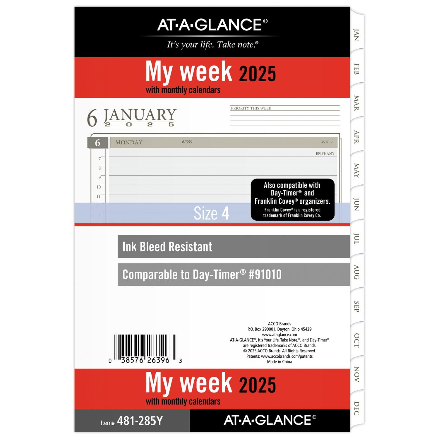 AT-A-GLANCE 2025 Weekly & Monthly Planner Refill - 5.5