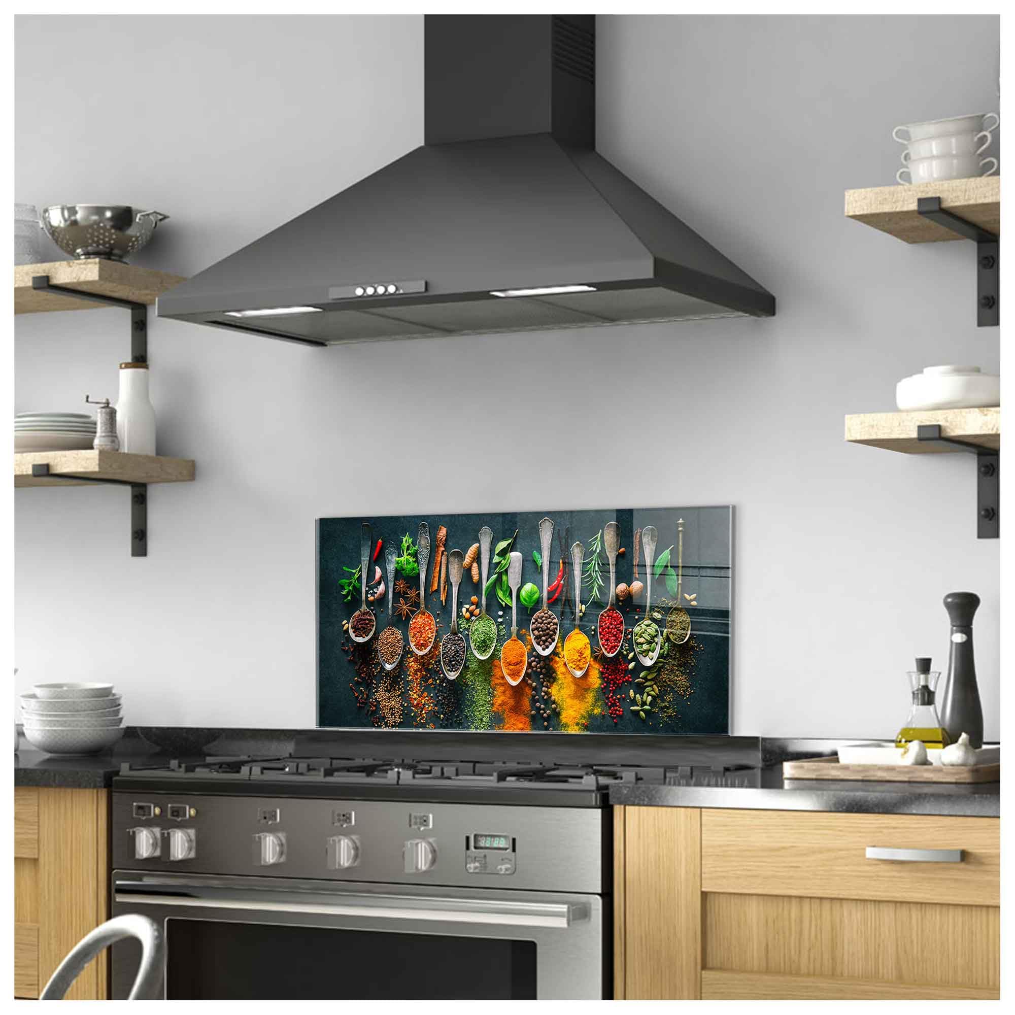 Tempered Glass Kitchen Backsplash - 18x30