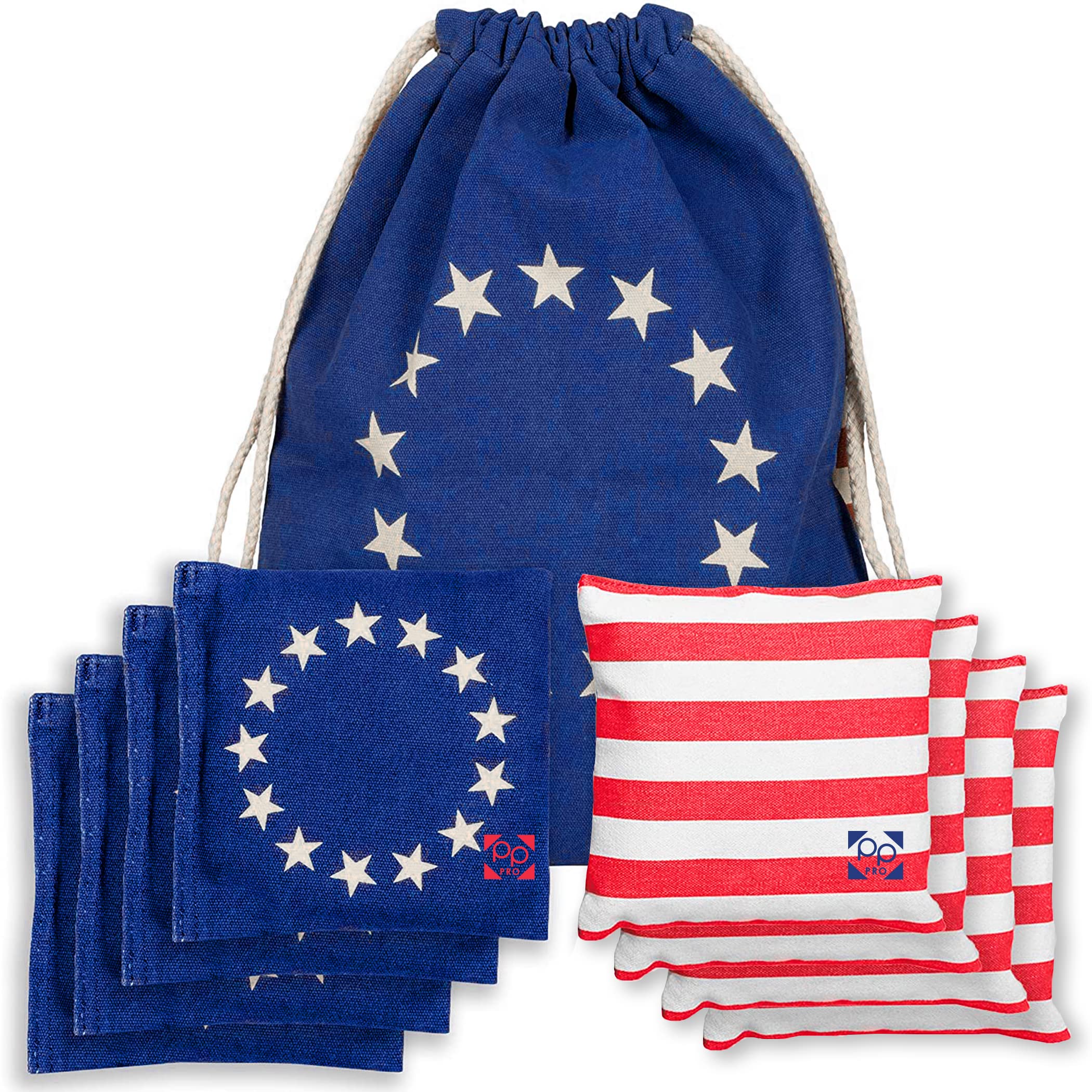 Professional Cornhole Bags Set of 8 - Regulation All-Weather Two-Sided Bean Bags for Cornhole Game | Perfect for Backyard Parties, Tailgating & Outdoor Fun