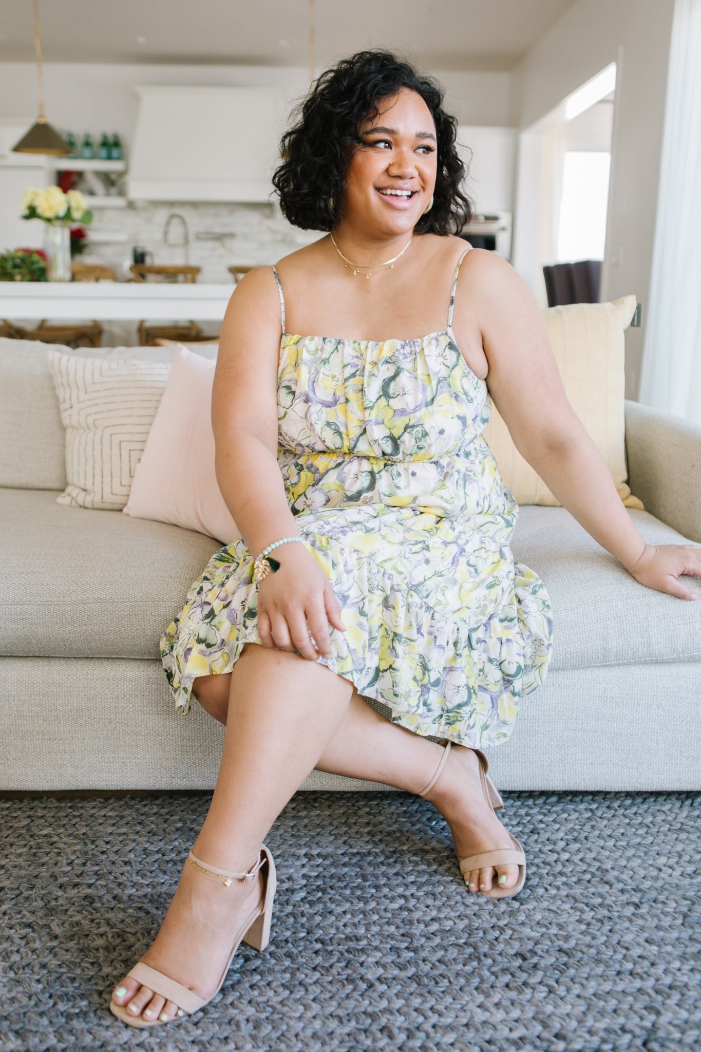 Admire From Afar Dress - Elegant Flowy Midi Dress for Women | Perfect for Dates, Parties & Special Occasions