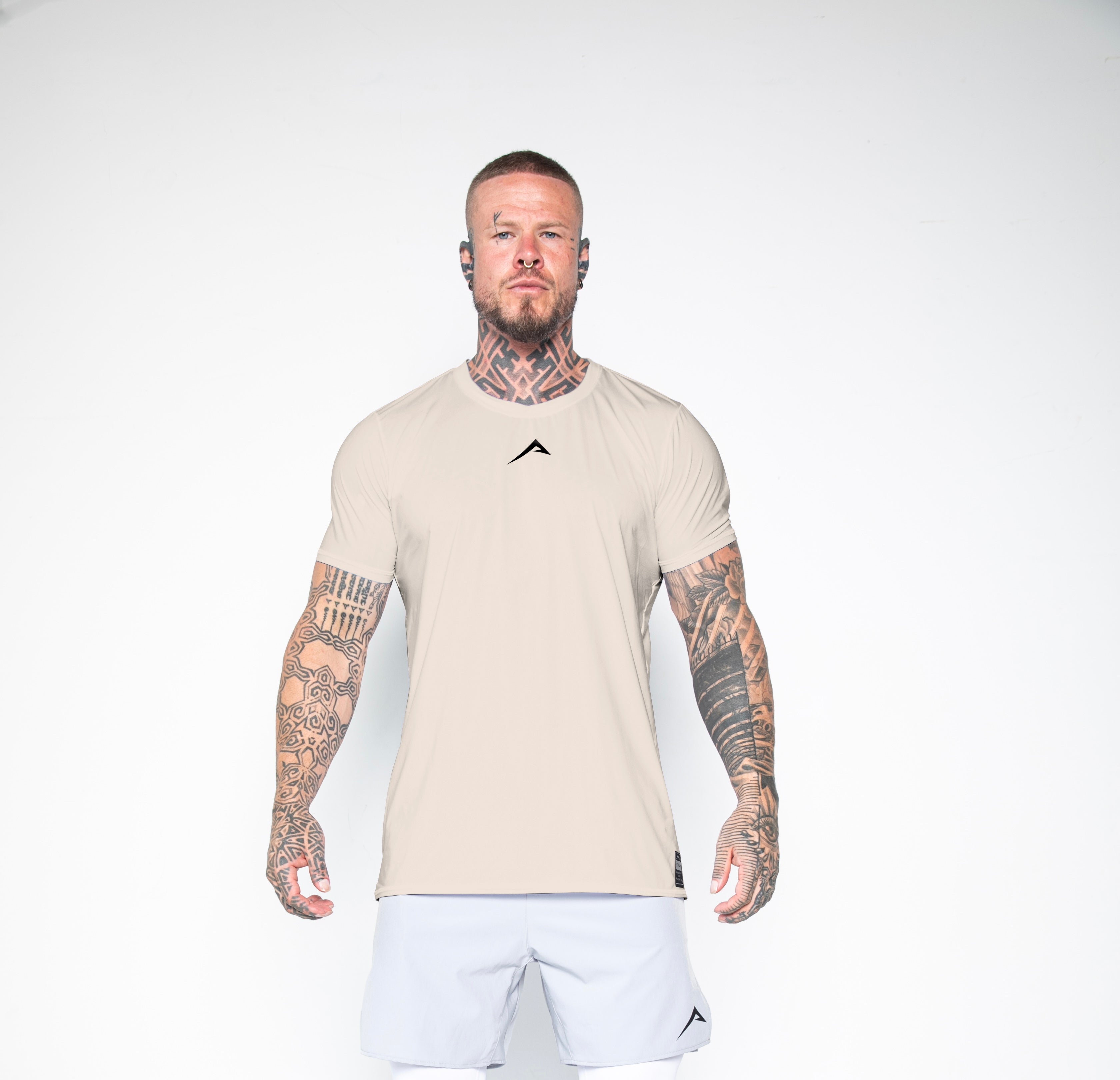 Premium Athletic Performance T-Shirt for Men & Women - Breathable Moisture-Wicking Workout Top (Beige) - Ideal for Gym, Running, Yoga & Outdoor Sports