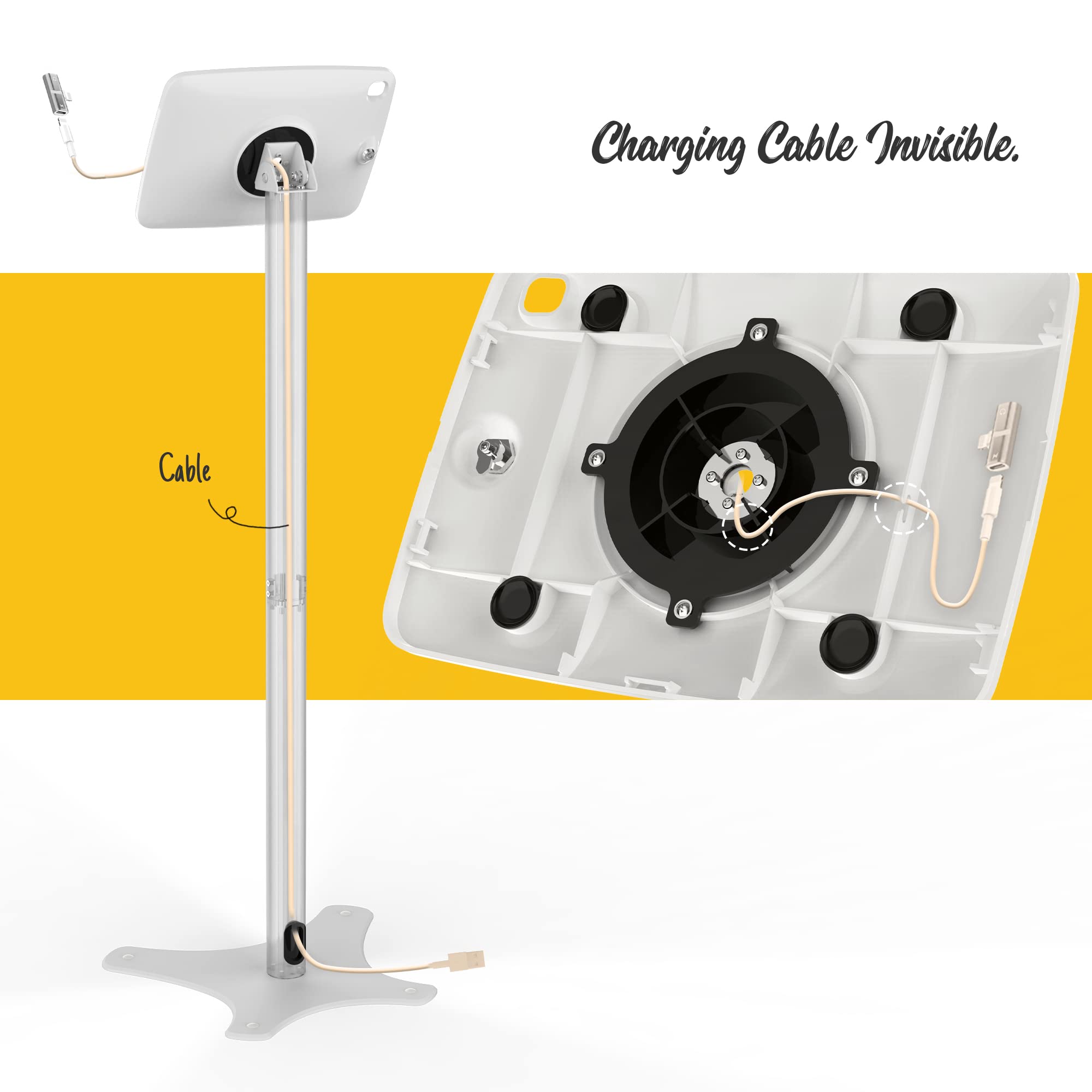 Adjustable Tablet Kiosk Floor Stand - Compatible with 10.2